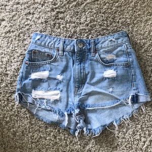 H&M distressed denim shorts